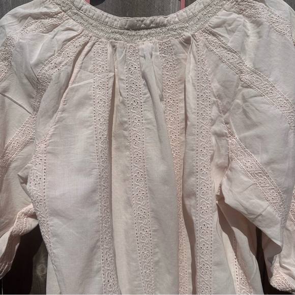 H&m By Garden Collection Womens Tunic Cover Up Eyelets Embroidered 2 Pastel Pink - Picture 4 of 4